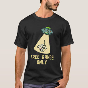 Biologische Food Funny UFO Alien Ontvoering Koe T-shirt