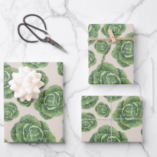 Biologische Groene Kool Ontwerp Inpakpapier Vel