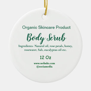 Biologische groene natuur body scrub boter naam to keramisch ornament