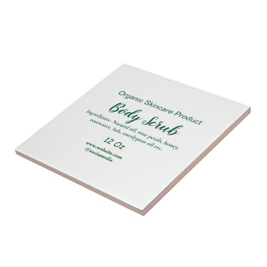 Biologische groene natuur body scrub boter naam to tegeltje (Zijkant)