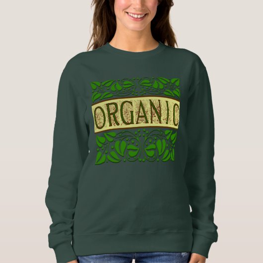 Biologische Groene Slogan met Bladeren T-shirt (Voorkant)