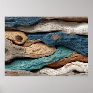 Biologische houtposterprint poster