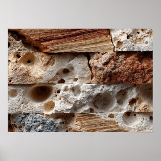 Biologische houtposterprint poster
