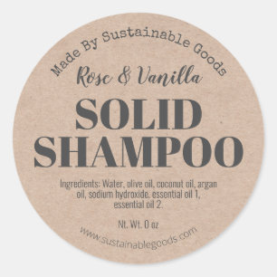 Biologische Kraft Handgemaakte Solid Shampoo Label