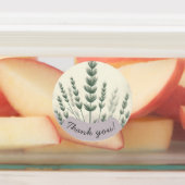 Biologische pastel Bedankt Sticker – Soft Botanica (Aangebracht)