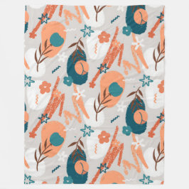 Biologische platte bloem fleece deken