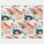 Biologische platte bloem fleece deken (Voorkant (Horizontaal))