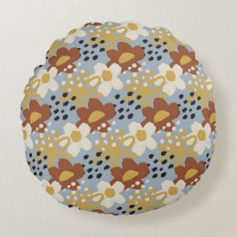 Biologische platte bloem rond kussen