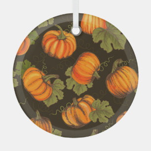 Biologische pompoenen: Boerderij aan tafel Glas Ornament