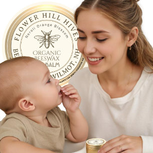 Biologische Sinaasappel Bloesem Bijenwas Lippenbal Ronde Sticker