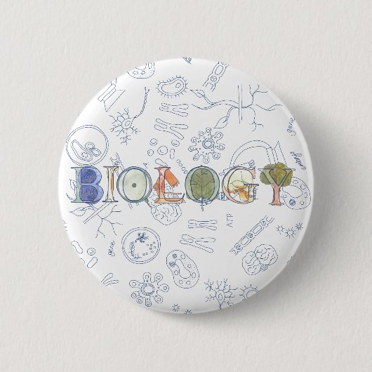 Biologische typografie en diagrammen ronde button 5,7 cm (Voorkant)