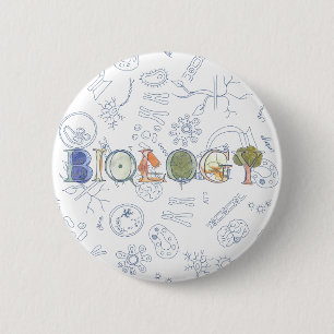 Biologische typografie en diagrammen ronde button 5,7 cm