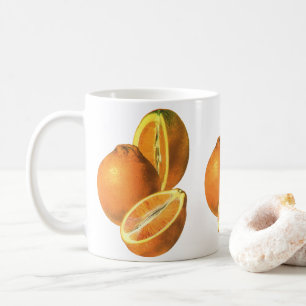 Biologische verse gezonde sinaasappels uit het ver koffiemok