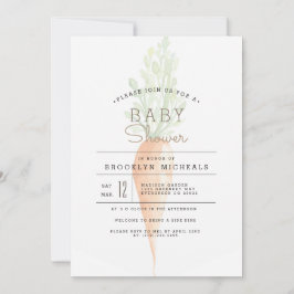 Biologische Wortel | Groente | Aquarel Baby Shower Kaart