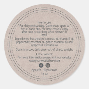 Biologische Zakelijke Schoonheidsproducten Ingredi Ronde Sticker