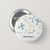 Biology Science Molecules Pattern Afstuderen Ronde Button 5,7 Cm (Voorkant /achterkant)