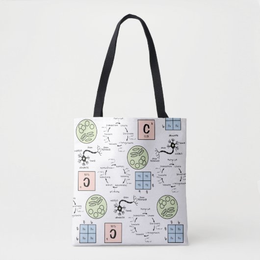 Biology Science Teacher Pattern Genetics Cell Geek Draagtas (Voorkant)
