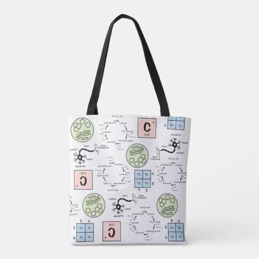 Biology Science Teacher Pattern Genetics Cell Geek Draagtas (Achterkant)