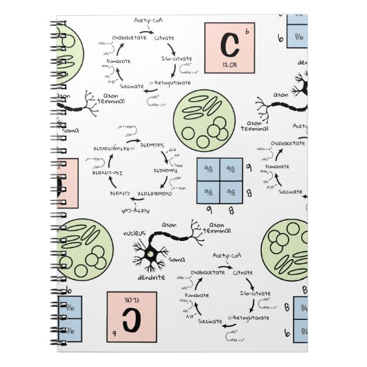 Biology Science Teacher Pattern Genetics Cell Geek Notitieboek (Voorkant)