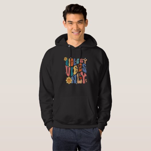 Biology Vibes Only Retro   Science Biologist Teach Hoodie (Voorkant volledig)