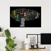 Biology Wordle No. 5 Black Poster (Thuiskantoor)