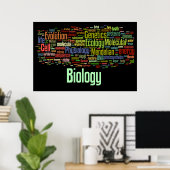 Biology Wordle No. 8 Black Poster (Thuiskantoor)