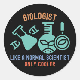 Bioloog als een normale wetenschapper alleen koele ronde sticker
