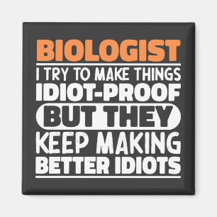 Bioloog Ik probeer dingen grappig te maken, zeggen Magneet