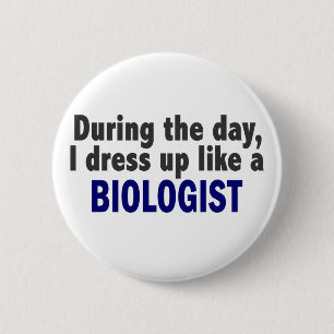 Bioloog overdag ronde button 5,7 cm
