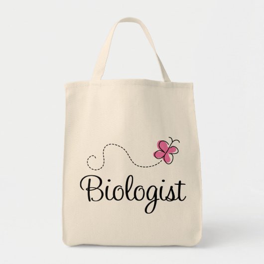 Bioloog tegen roze klok tote bag (Voorkant)