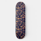 Bioluminescent Champignons Rétro Skateboard Art (Recto)