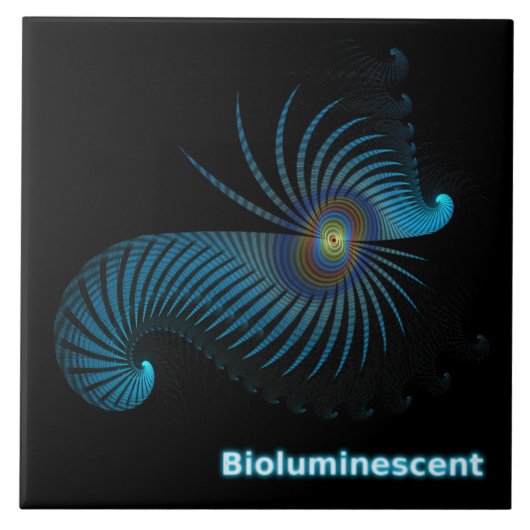 Bioluminescente Alien-Zee creatie Tegeltje (Voorkant)