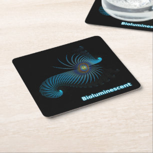 Bioluminescente Alien-Zee creatie Vierkante Kartonnen Onderzetter