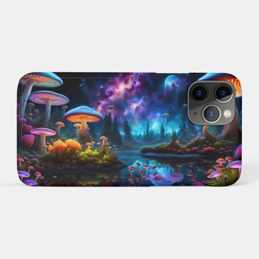 Bioluminescente buitenaardse paddenstoelen op een  Case-Mate iPhone case (Achterkant (horizontaal))