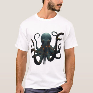 Bioluminescente diepzee-inktvis grafische T-shirt