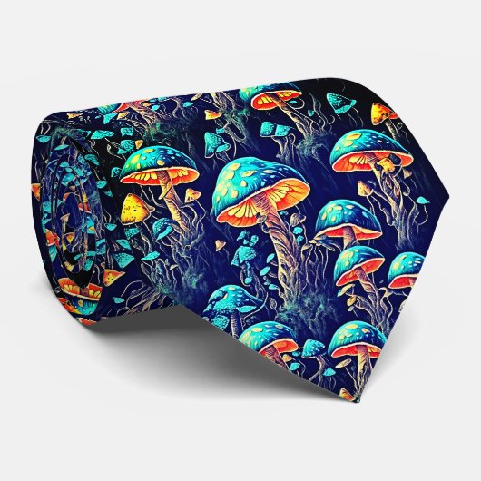 Bioluminescente Elegantie - Retro Art Stropdas (Opgerold)