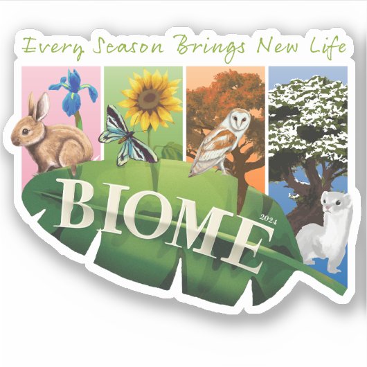 Biome Seasons Vinyl Sticker (Devant)