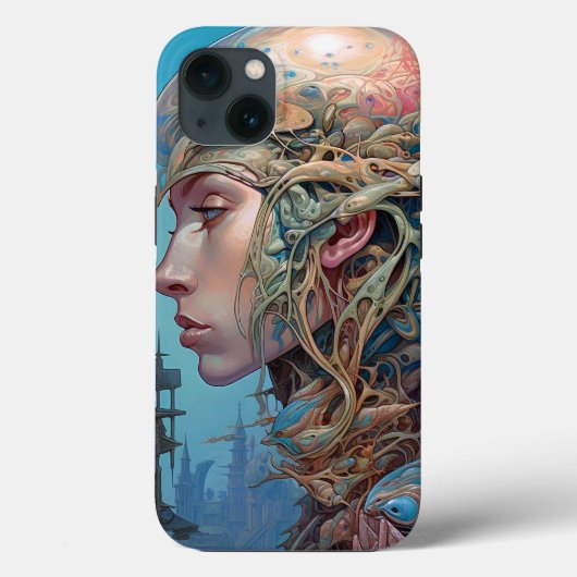 Biomechanische kop Surreal Sci-Fi Art Case-Mate iPhone Case (Achterkant)