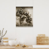 Biomechanische stad poster (Keuken)