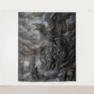 Biomechanische Thunderbird die de Storm oproept Wandkleed