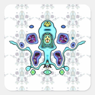 Biomechanische vreemde drone / alien squid v2.1 vierkante sticker