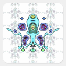 Biomechanische vreemde drone / alien squid v2 vierkante sticker