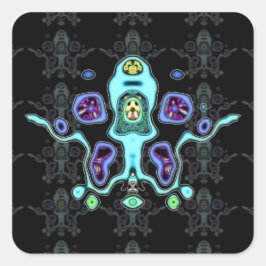 Biomechanische vreemde drone / alien squid v3 vierkante sticker