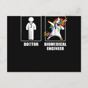 Biomedicale ingenieur Unicorn Dabbing Funny Lovers Briefkaart