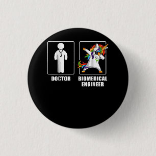 Biomedicale ingenieur Unicorn Dabbing Funny Lovers Ronde Button 3,2 Cm