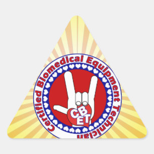 BIOMEDISCHE APPARATUUR VOOR BET-CERTIFICERING DRIEHOEK STICKER