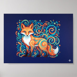 Biomorfe Fox Art Poster
