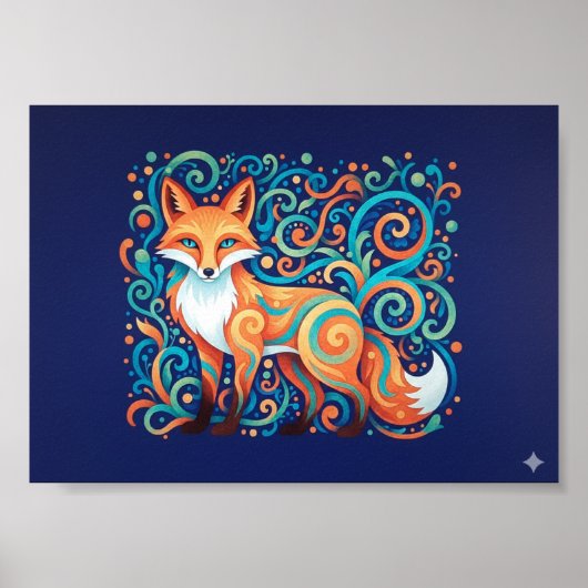 Biomorfe Fox Art Poster (Voorkant)