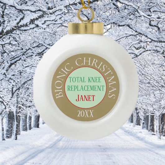 Bionic kerstversiering (knievervanging) keramische bal ornament