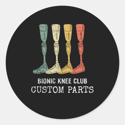 Bionic Knee Club Custom P Knie Replacet Ronde Sticker (Voorkant)